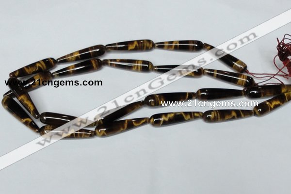 CTE154 15.5 inches 8*35mm teardrop yellow tiger eye gemstone beads