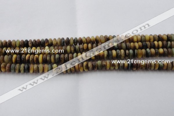 CTE1545 15.5 inches 4*6mm rondelle golden & blue tiger eye beads