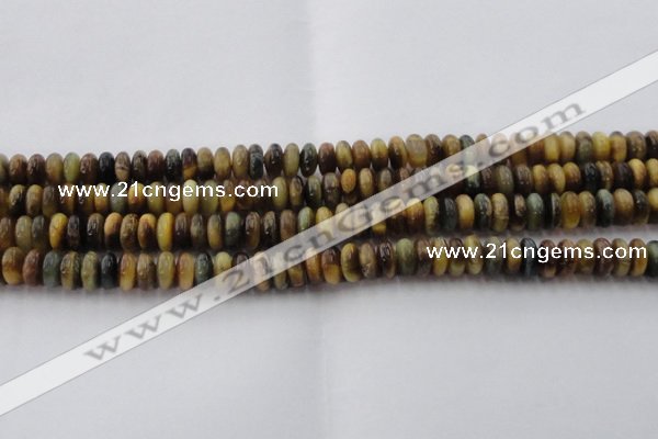 CTE1546 15.5 inches 4*8mm rondelle golden & blue tiger eye beads