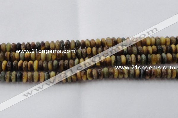 CTE1547 15.5 inches 6*10mm rondelle golden & blue tiger eye beads