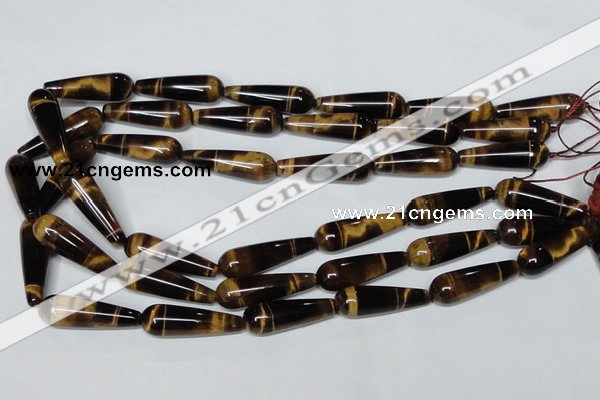 CTE155 15.5 inches 10*30mm teardrop yellow tiger eye gemstone beads