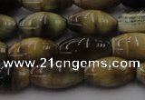 CTE1553 15.5 inches 8*12mm rice golden & blue tiger eye beads wholesale