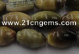 CTE1554 15.5 inches 10*14mm rice golden & blue tiger eye beads wholesale