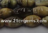 CTE1555 15.5 inches 12*16mm rice golden & blue tiger eye beads wholesale