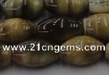 CTE1556 15.5 inches 13*18mm rice golden & blue tiger eye beads wholesale