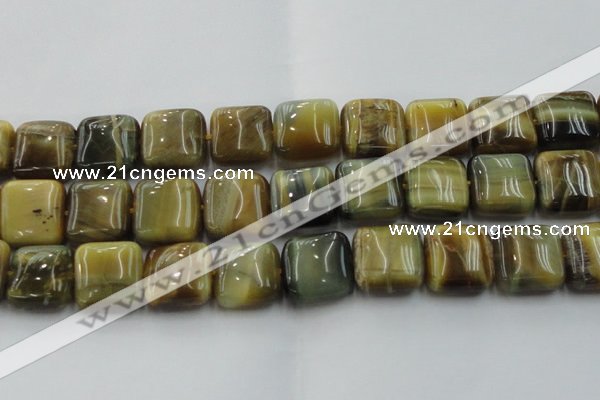 CTE1568 15.5 inches 20*20mm square golden & blue tiger eye beads wholesale