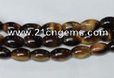 CTE157 15.5 inches 6*8mm rice yellow tiger eye gemstone beads