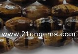 CTE1580 15.5 inches 8*12mm faceted rice yellow tiger eye beads