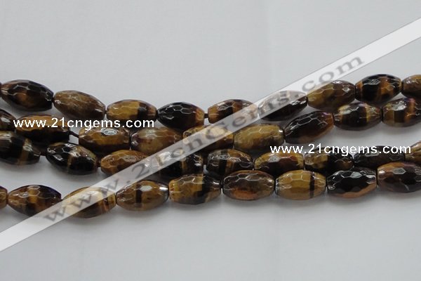 CTE1583 15.5 inches 13*18mm faceted rice yellow tiger eye beads