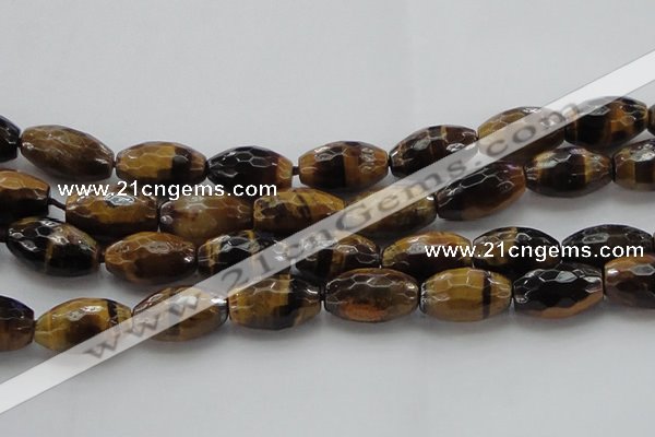 CTE1584 15.5 inches 15*20mm faceted rice yellow tiger eye beads