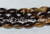 CTE159 15.5 inches 10*14mm rice yellow tiger eye gemstone beads