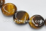 CTE16 15.5 inches 15mm coin yellow tiger eye beads Wholesale