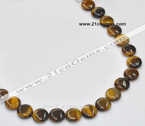 CTE16 15.5 inches 15mm coin yellow tiger eye beads Wholesale