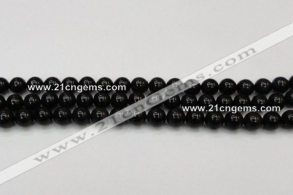 CTE1603 15.5 inches 10mm round AB grade black tiger eye beads