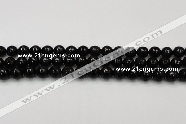 CTE1604 15.5 inches 12mm round AB grade black tiger eye beads