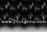 CTE1605 15.5 inches 14mm round AB grade black tiger eye beads