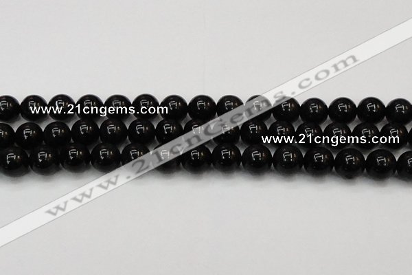 CTE1605 15.5 inches 14mm round AB grade black tiger eye beads