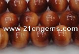 CTE1664 15.5 inches 12mm round sun orange tiger eye beads