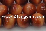 CTE1666 15.5 inches 16mm round sun orange tiger eye beads