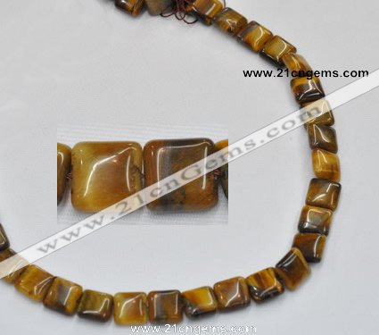 CTE17 15.5 inch 12*12mm square yellow tiger eye beads Wholesale