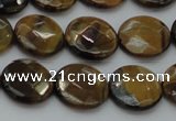 CTE1725 15.5 inches 12mm faceted coin yellow tiger eye beads