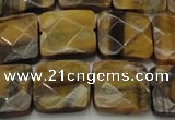 CTE1734 15.5 inches 15*15mm faceted square yellow tiger eye beads