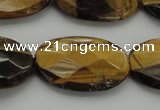 CTE1740 15.5 inches 18*25mm faceted oval yellow tiger eye beads