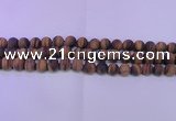 CTE1771 15.5 inches 6mm round matte yellow tiger eye beads