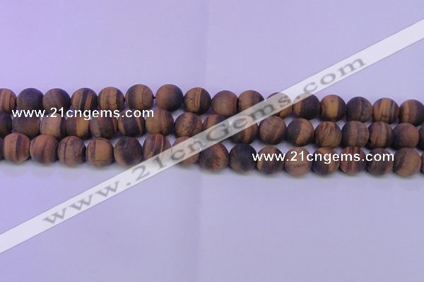 CTE1771 15.5 inches 6mm round matte yellow tiger eye beads