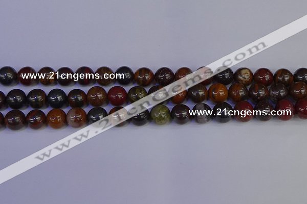 CTE1793 15.5 inches 10mm round red iron tiger beads wholesale