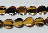 CTE181 15.5 inches 14*14mm heart yellow tiger eye gemstone beads