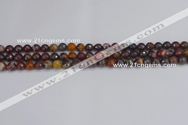 CTE1819 15.5 inches 6mm faceted round red iron tiger beads