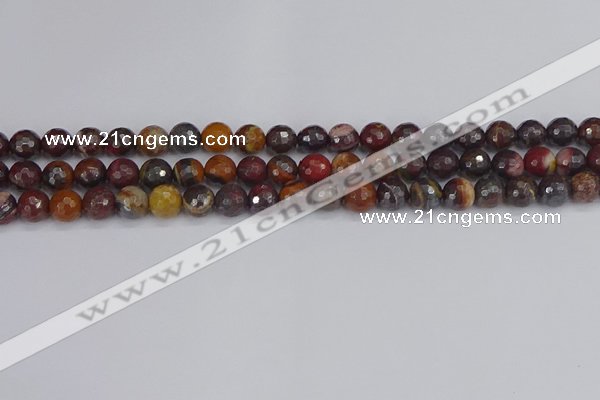 CTE1820 15.5 inches 8mm faceted round red iron tiger beads