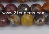 CTE1822 15.5 inches 12mm faceted round red iron tiger beads