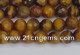 CTE1827 15.5 inches 6mm faceted round yellow tiger eye beads