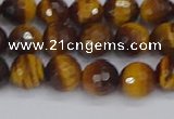 CTE1828 15.5 inches 8mm faceted round yellow tiger eye beads