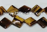 CTE186 15.5 inches 10*10mm diamond yellow tiger eye gemstone beads