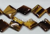 CTE187 15.5 inches 12*12mm diamond yellow tiger eye gemstone beads