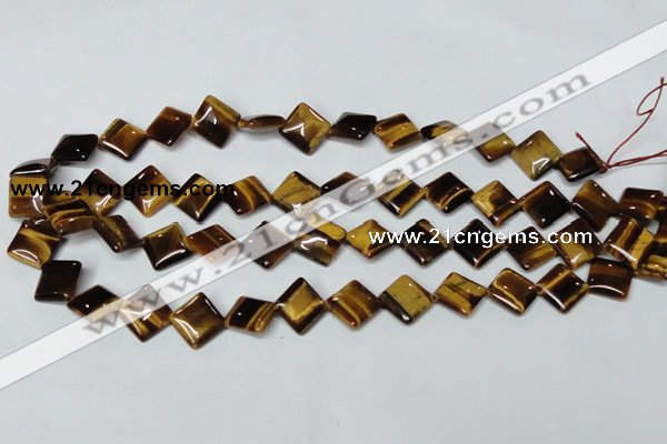 CTE187 15.5 inches 12*12mm diamond yellow tiger eye gemstone beads