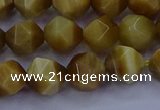 CTE1902 15.5 inches 8mm faceted nuggets golden tiger eye beads