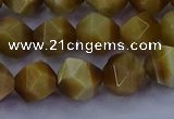 CTE1903 15.5 inches 10mm faceted nuggets golden tiger eye beads