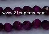 CTE1906 15.5 inches 6mm faceted nuggets red tiger eye beads