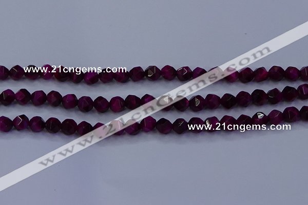 CTE1906 15.5 inches 6mm faceted nuggets red tiger eye beads