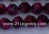 CTE1907 15.5 inches 8mm faceted nuggets red tiger eye beads