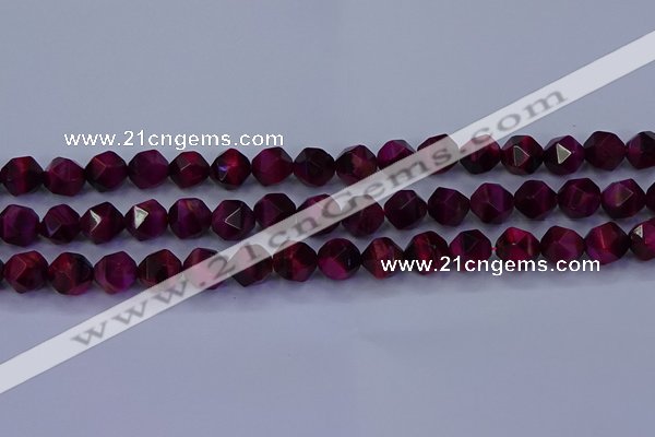 CTE1907 15.5 inches 8mm faceted nuggets red tiger eye beads