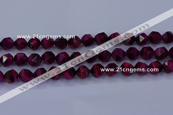 CTE1909 15.5 inches 12mm faceted nuggets red tiger eye beads