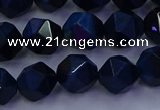 CTE1913 15.5 inches 10mm faceted nuggets blue tiger eye beads