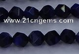 CTE1916 15.5 inches 6mm faceted nuggets blue tiger eye beads