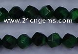 CTE1921 15.5 inches 6mm faceted nuggets green tiger eye beads