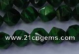 CTE1922 15.5 inches 8mm faceted nuggets green tiger eye beads